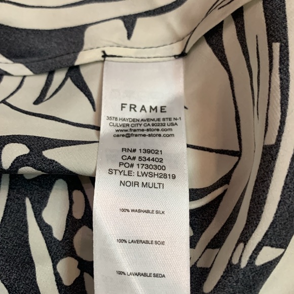 NWOT FRAME Palm-Printed V-Neck Cami in 100% Washable Silk Size Large - Picture 12 of 13